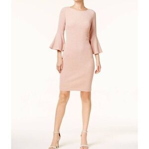 Calvin Klein NWT size 8 dusty pink bell sleeve dress